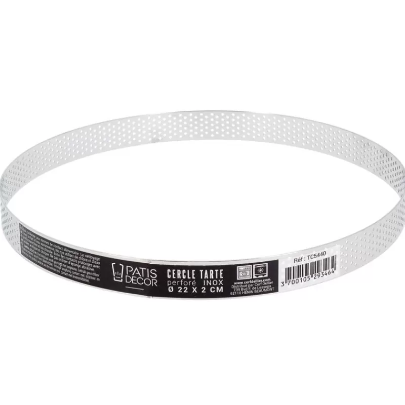 Cerf Dellier Cercle A Tarte Perfore Inox H 2 Cm 22 Cm Patisdecor