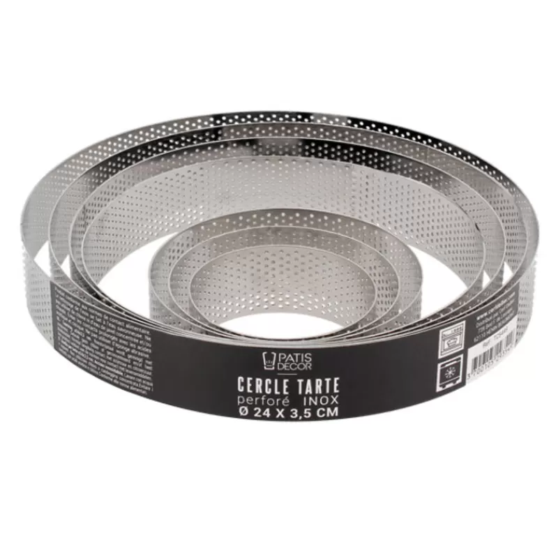 Cerf Dellier Cercle A Tarte Perfore Inox H 3,5 Cm 8 Cm Patisdecor