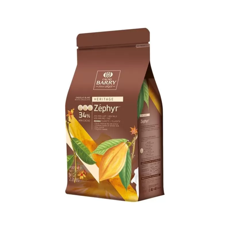 Cerf Dellier Chocolat Blanc Zephyr Pistoles 34 % 5 Kg