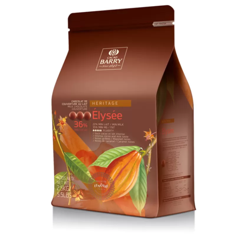 Cerf Dellier Chocolat De Couverture Au Lait Elysee 36 % 2,5 Kg