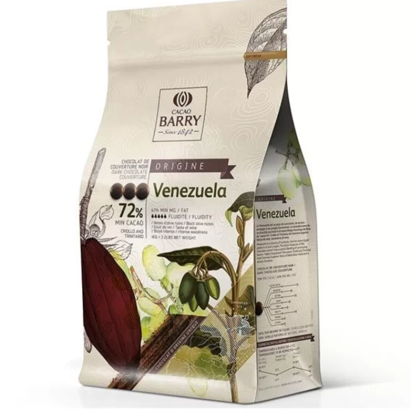 Cerf Dellier Chocolat De Couverture Noir Origine Venezuela 72 % 2,5 Kg