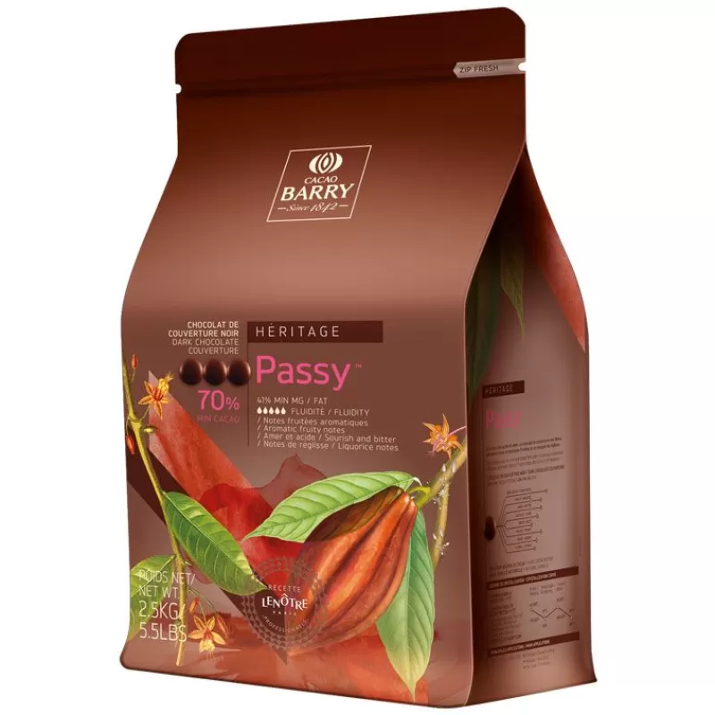 Cerf Dellier Chocolat De Couverture Noir Passy 70 % 2,5 Kg