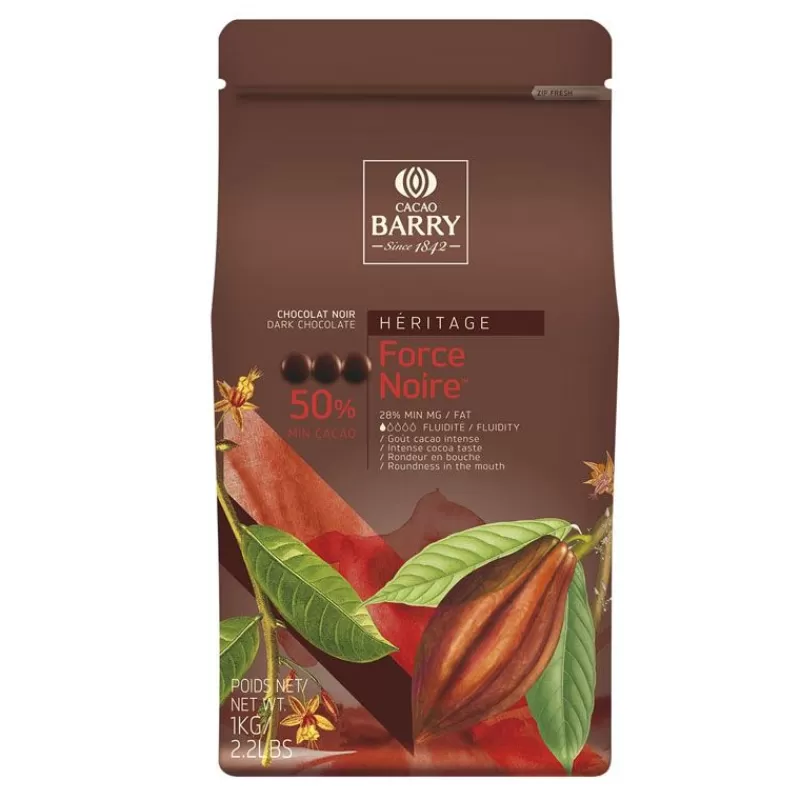 Cerf Dellier Chocolat Pistoles Force Noire 50 % 1 Kg