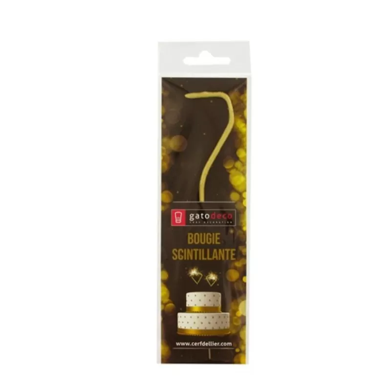 Cerf Dellier Cierge Magique Dore Chiffre 7 Patisdecor Cheap