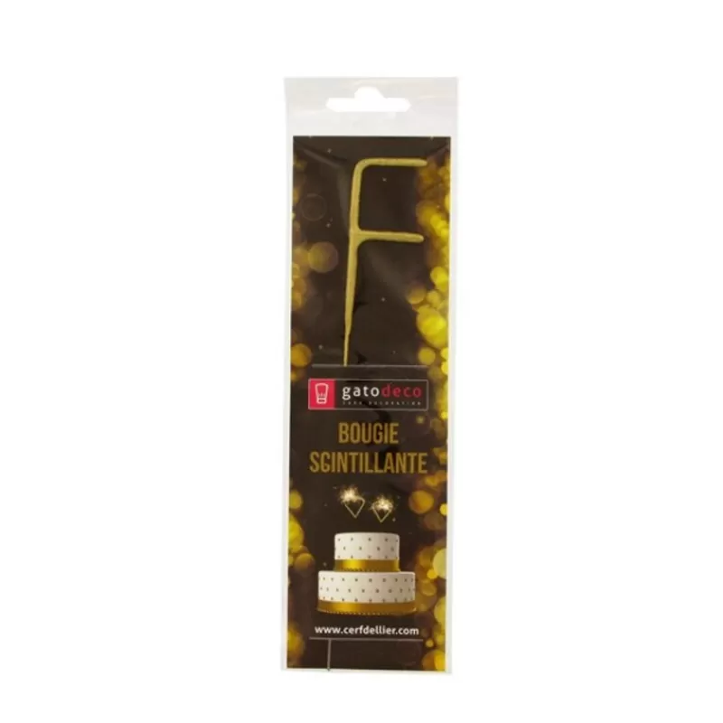 Cerf Dellier Cierge Magique Dore Lettre F Patisdecor Clearance