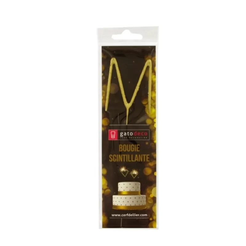 Cerf Dellier Cierge Magique Dore Lettre M Patisdecor Flash Sale