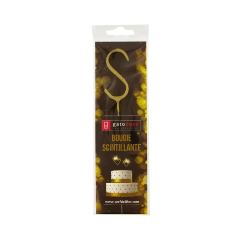 Cerf Dellier Cierge Magique Dore Lettre S Patisdecor Store