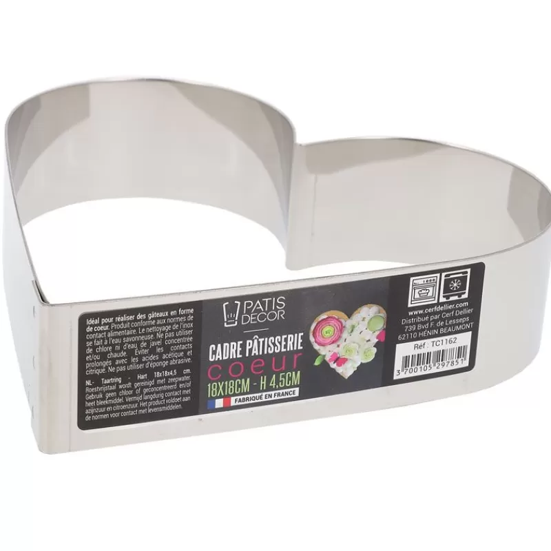 Cerf Dellier Coeur A Mousse Inox H 4,5 Cm L 18 Cm Patisdecor