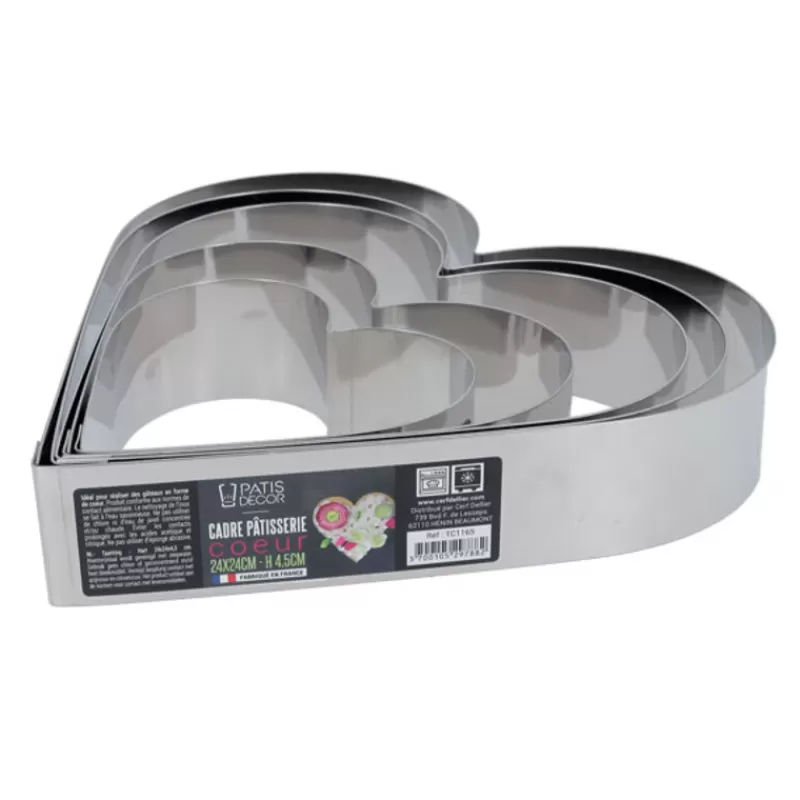 Cerf Dellier Coeur A Mousse Inox H 4,5 Cm L 18 Cm Patisdecor