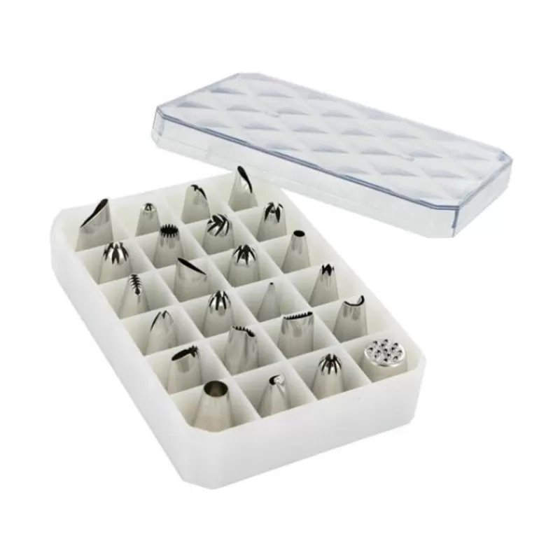 Cerf Dellier Coffret 24 Douilles Décors Fins Inox