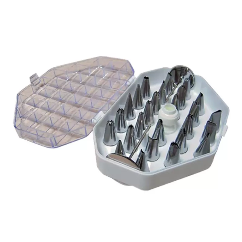 Cerf Dellier Coffret 26 Douilles Fines Inox Special Decor