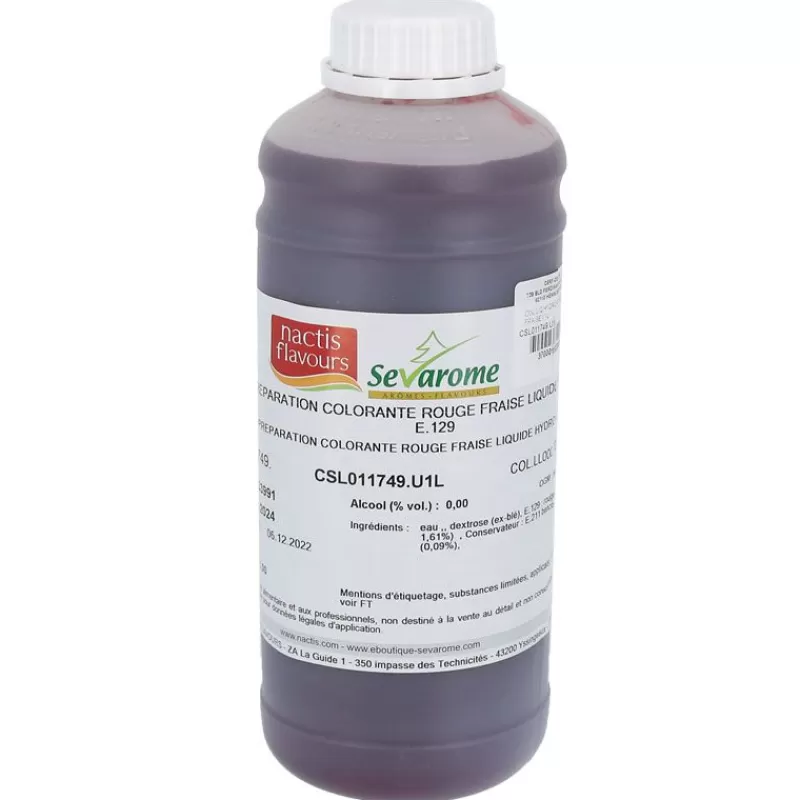Cerf Dellier Colorant Liquide Hydrosoluble Rouge Fraise 1L
