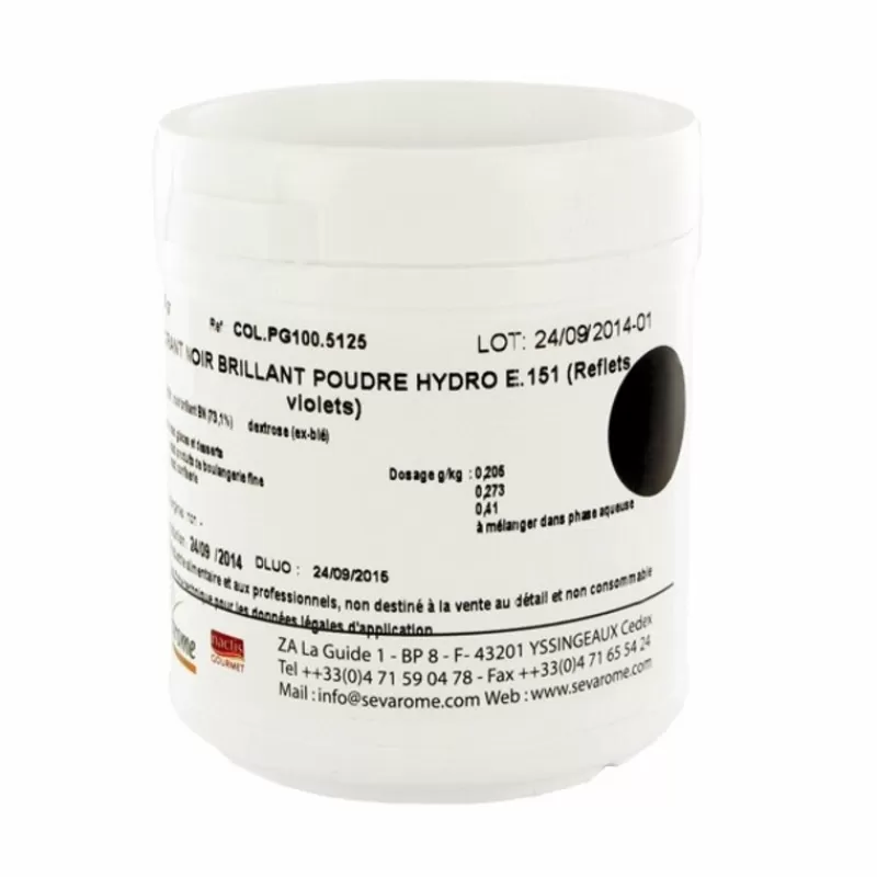 Cerf Dellier Colorant Poudre Alimentaire Noir Brillant 100 G