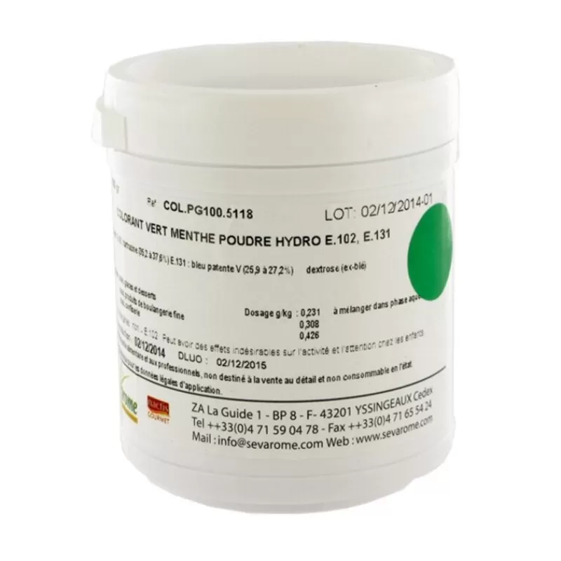 Cerf Dellier Colorant Poudre Alimentaire Vert Menthe 100 G