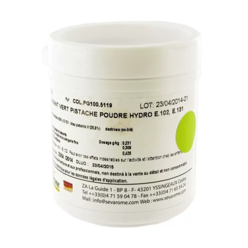 Cerf Dellier Colorant Poudre Alimentaire Vert Pistache 100 G