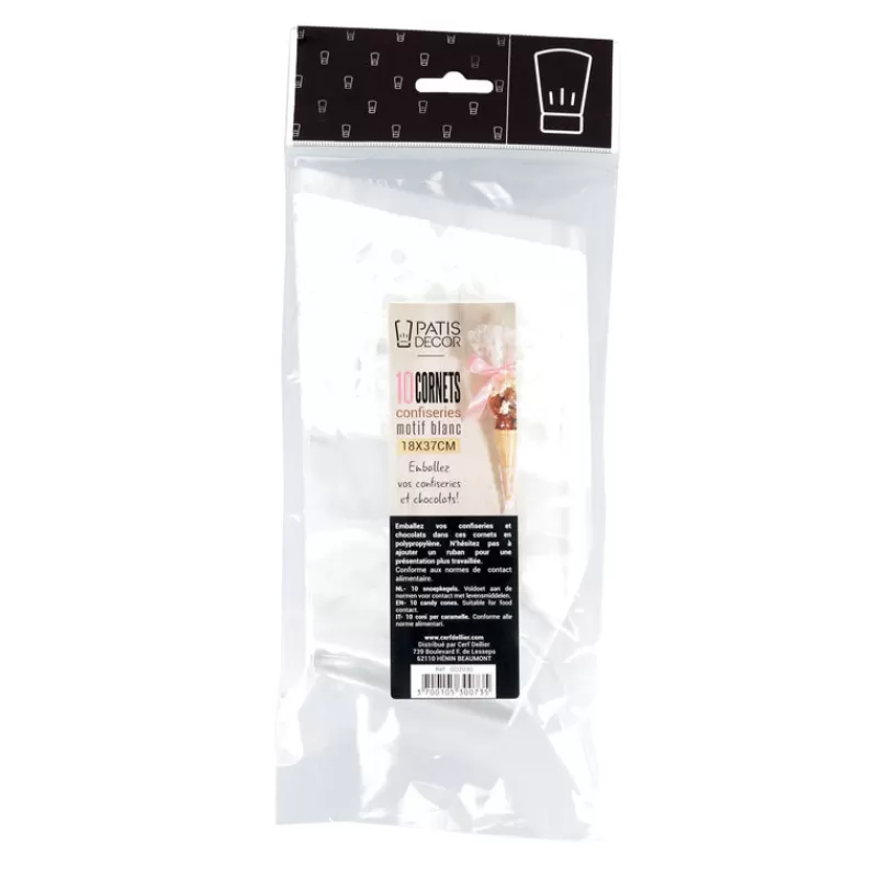 Cerf Dellier Cornet À Confiseries Decor Blanc Patisdecor (X10) Flash Sale