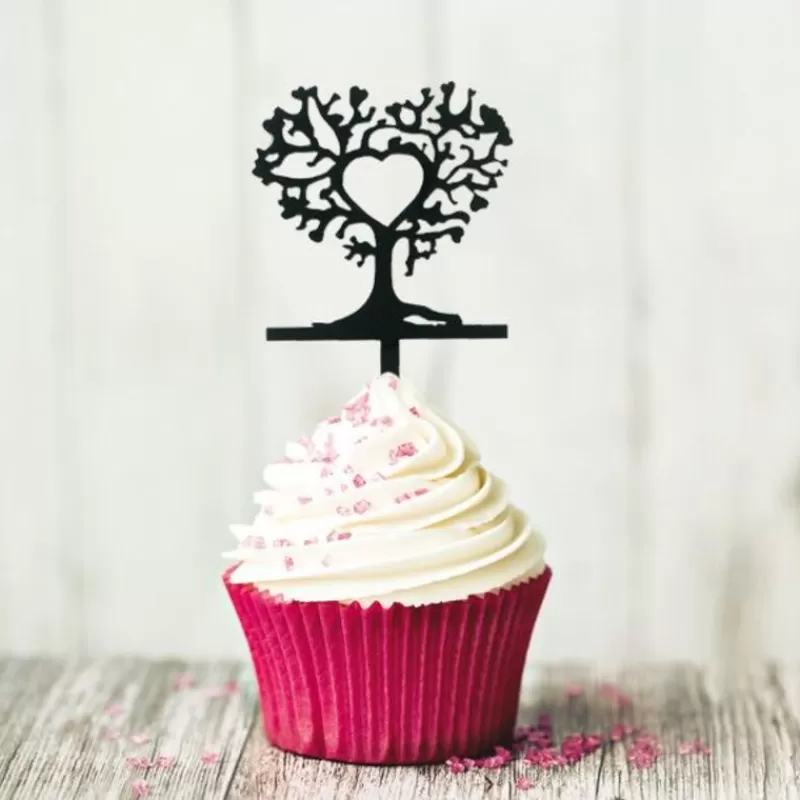 Cerf Dellier Cupcake Toppers Arbres Coeurs (X 8) Shop