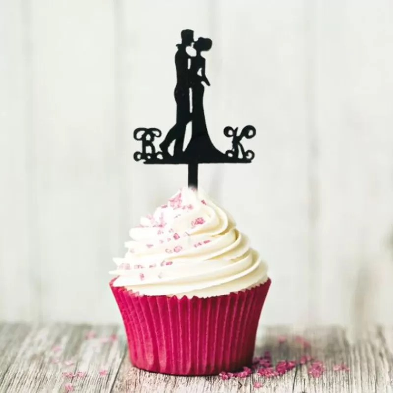 Cerf Dellier Cupcake Toppers Couple Enlace (X 8) Fashion