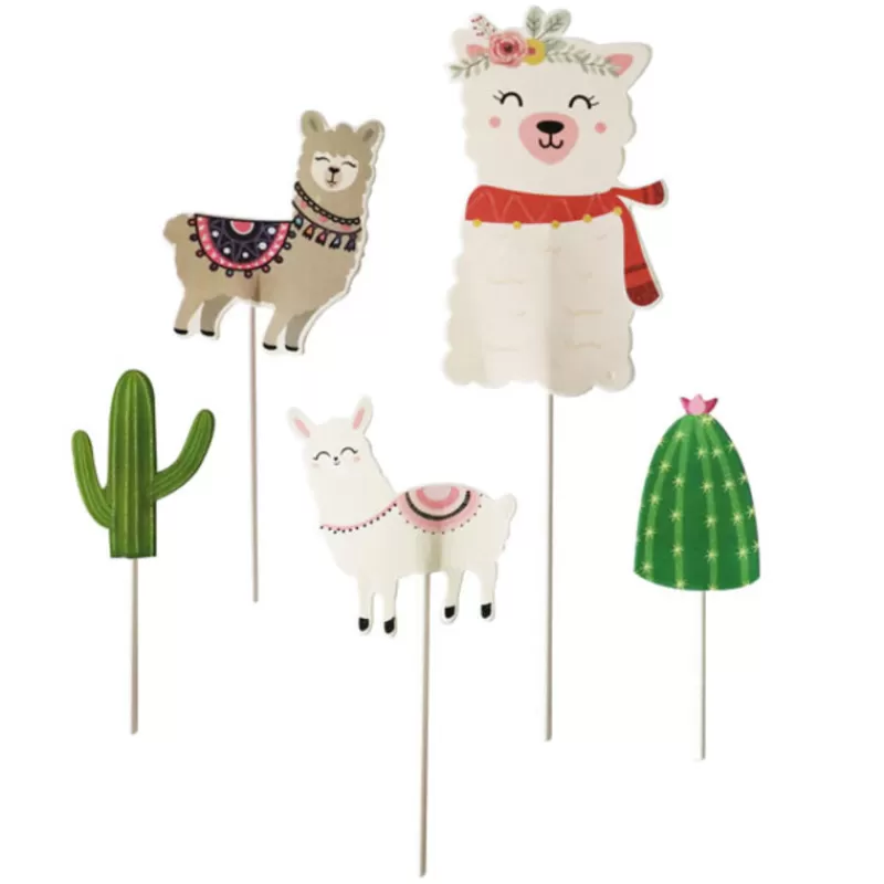 Cerf Dellier Cupcake Toppers Lamas Et Cactus (X5) Store