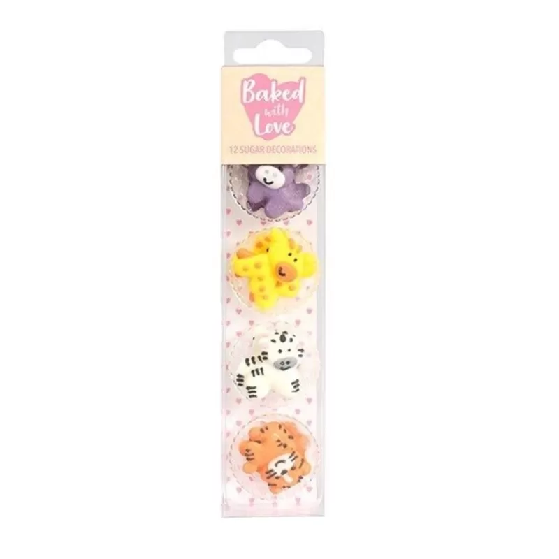 Cerf Dellier Décors Comestibles Animaux De La Jungle Assortis (X12) Outlet