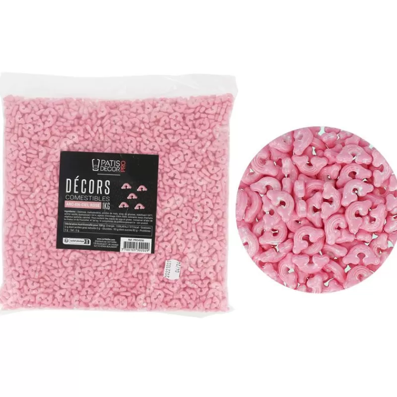 Cerf Dellier Décors Comestibles Arc-En-Ciel Rose 1 Kg Outlet