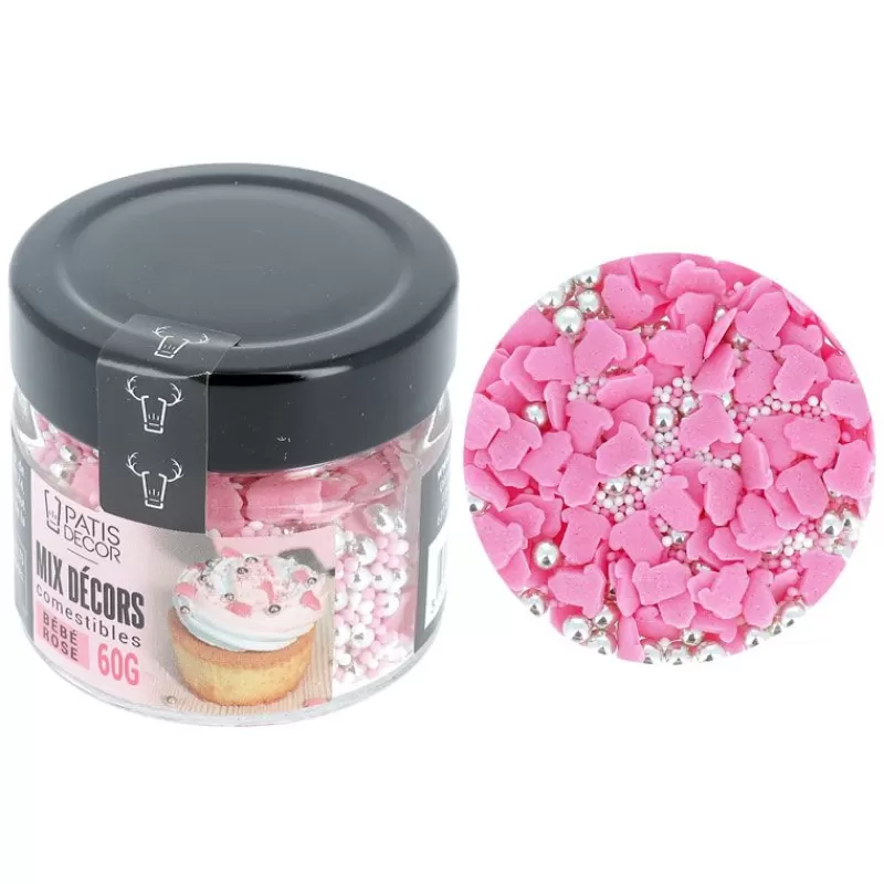 Cerf Dellier Décors Comestibles Bebe Roses Assortis Patisdecor 60 G Cheap