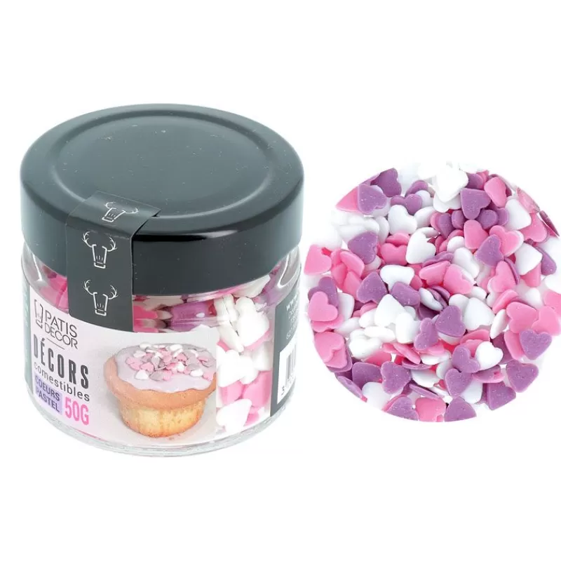 Cerf Dellier Décors Comestibles Coeurs Pastel 50 G Store