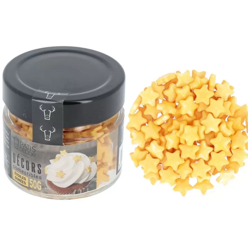 Cerf Dellier Décors Comestibles Etoiles Dorees 50 G Sale