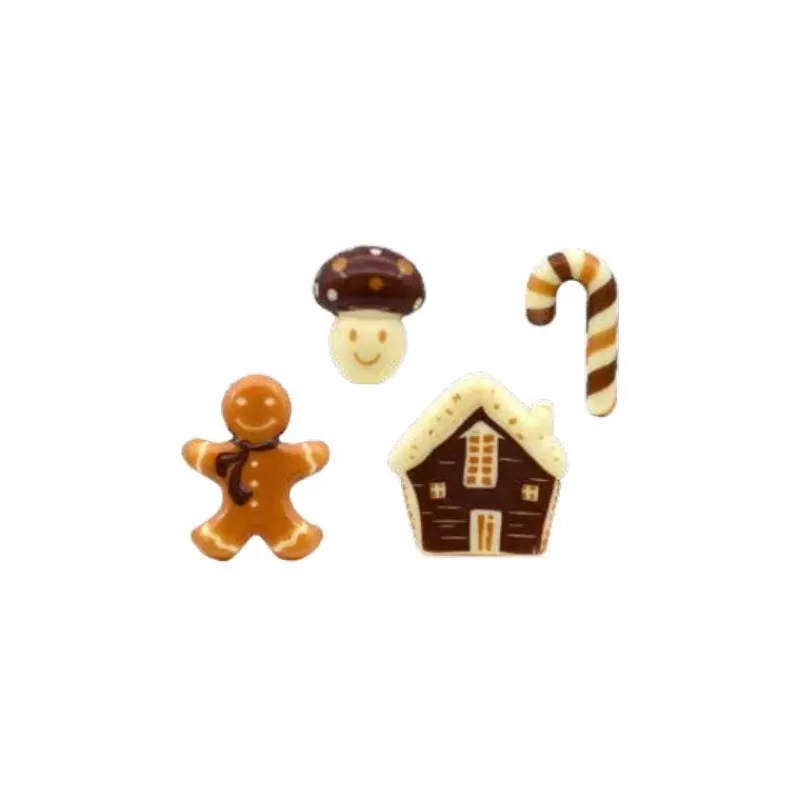Cerf Dellier Décors En Chocolat Pain D'Épices Assortis (X96) New