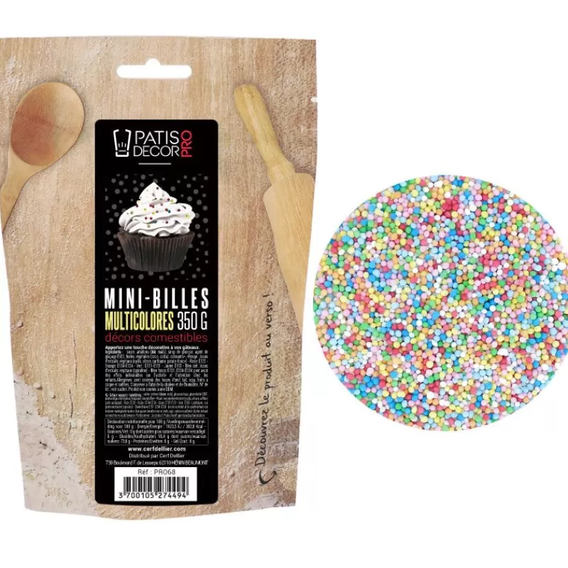 Cerf Dellier Décors Mini Billes Multicolores Comestibles Patisdecor Pro 350 G New