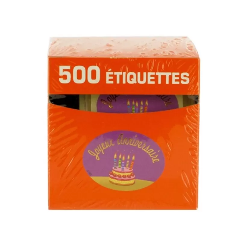 Cerf Dellier Etiquette Adhesive Joyeux Anniversaire Violet X500 Outlet