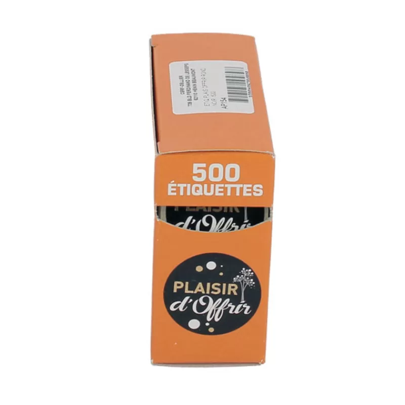 Cerf Dellier Etiquette Adhesive Plaisir D'Offrir Noire (X500) Flash Sale