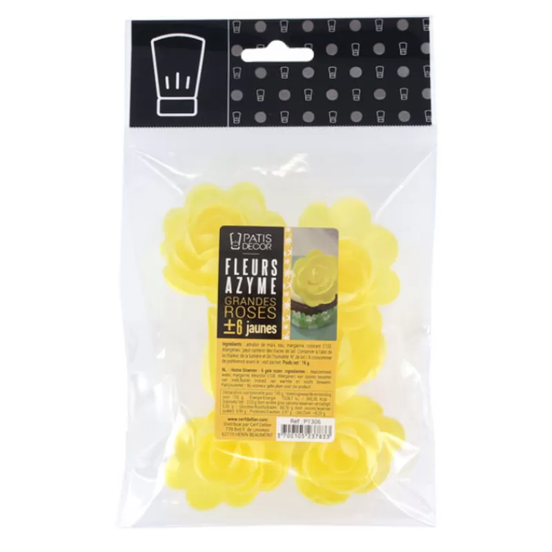 Cerf Dellier Grande Rose Jaune En Azyme Patisdecor (X6) Cheap