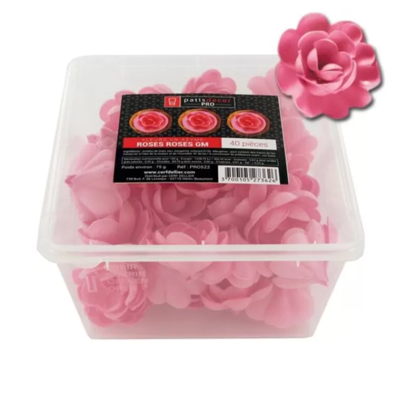Cerf Dellier Grandes Roses Roses En Azyme Patisdecor Pro (X40) Hot