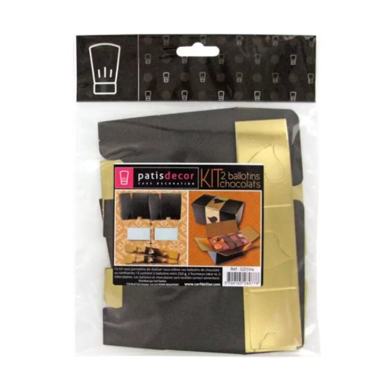 Cerf Dellier Kit Ballotin Noir / Or Patisdecor (X2) Cheap