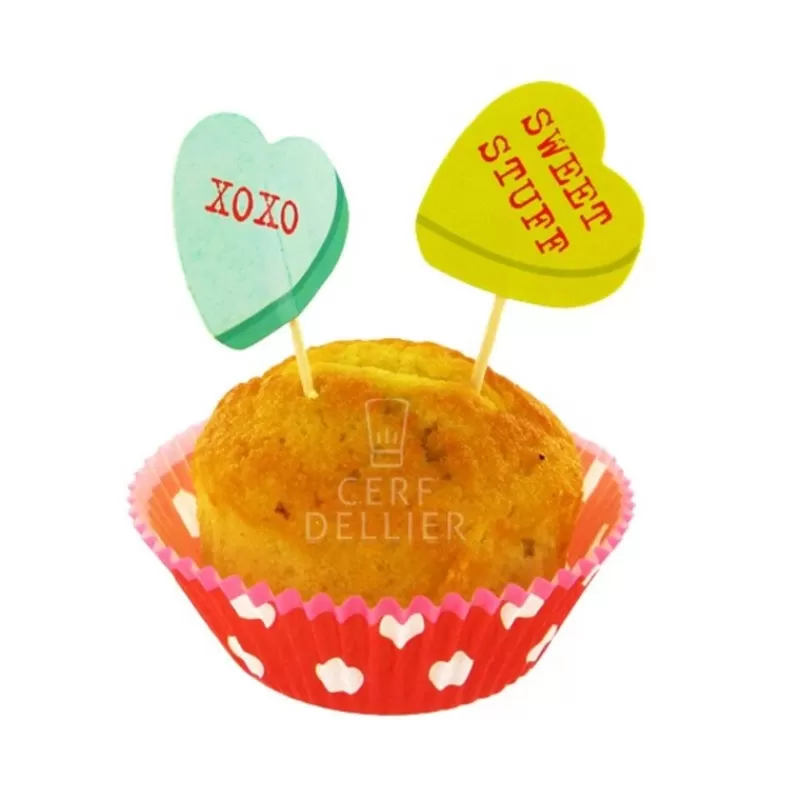 Cerf Dellier Kit Deco Cupcakes Coeurs Rouges Patisdecor Clearance