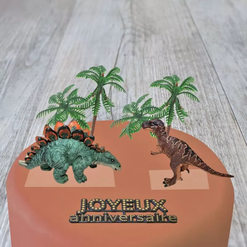 Cerf Dellier Kit Decor Gateau Dinosaures Hot