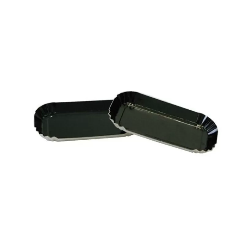 Cerf Dellier Mini Assiette Carton Rectangle Noire 4 X 8 Cm (X100) Flash Sale
