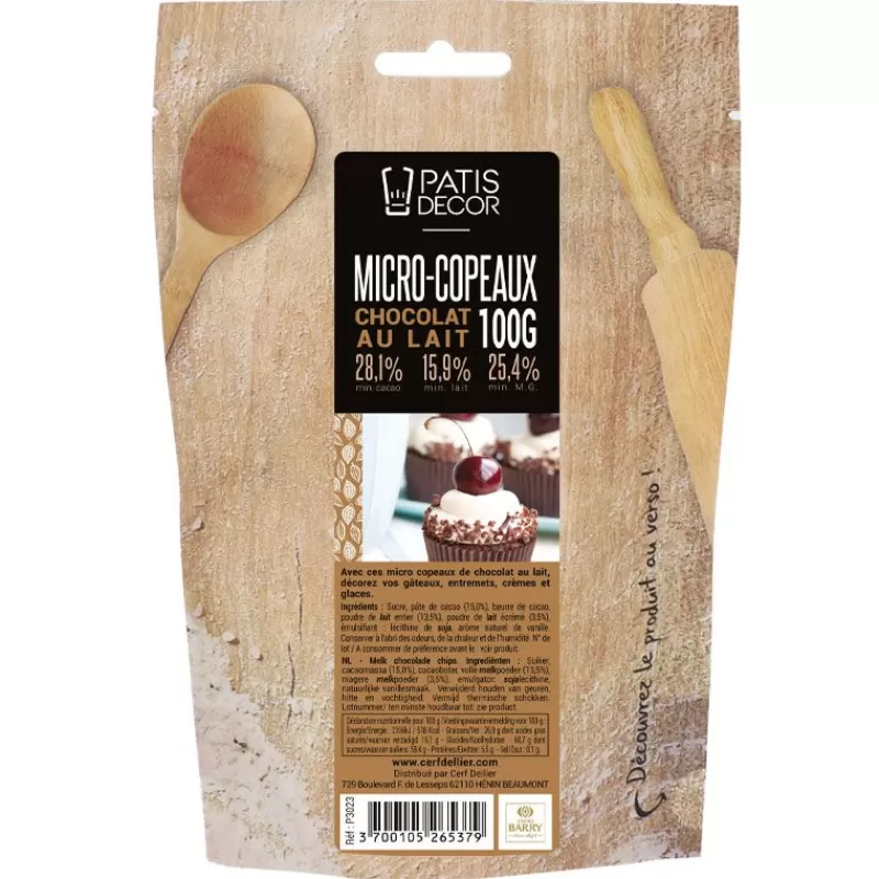 Cerf Dellier Mini-Copeaux De Chocolat Au Lait Patisdecor 100 G Flash Sale