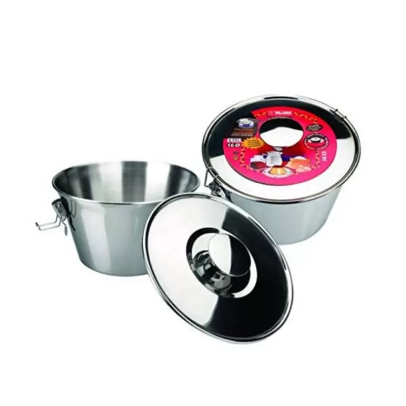 Cerf Dellier Moule A Flan Avec Couvercle Inox 16 Cm