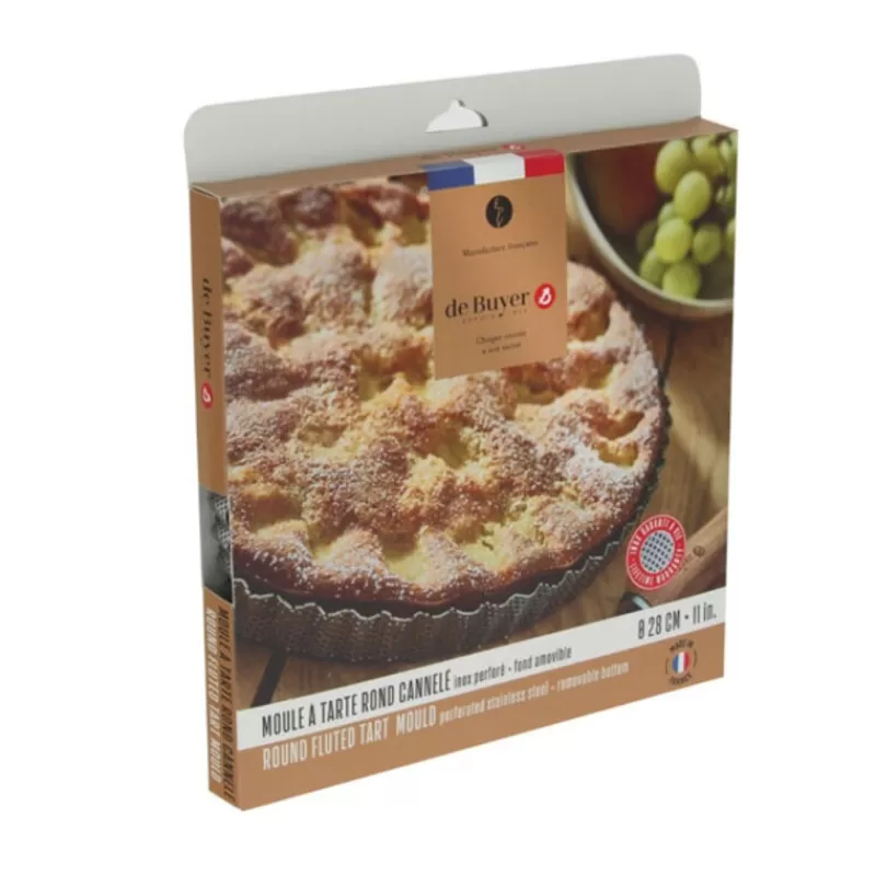 Cerf Dellier Moule A Tarte Inox Perfore Et Cannele Fond Amovible De Buyer
