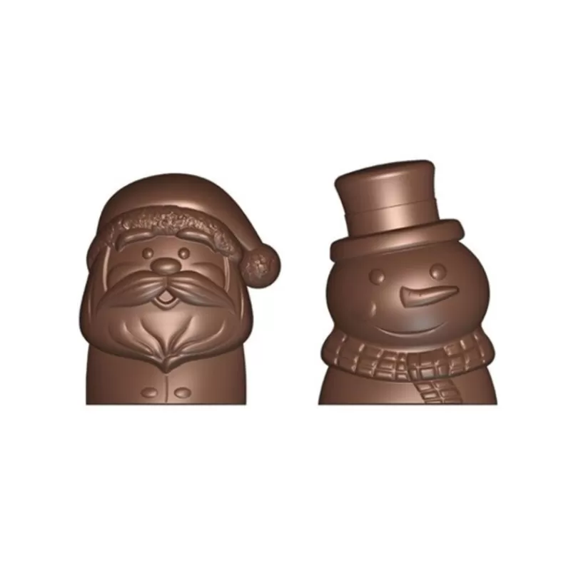 Cerf Dellier Moule Chocolat Bonhomme De Neige Et Pere Noël