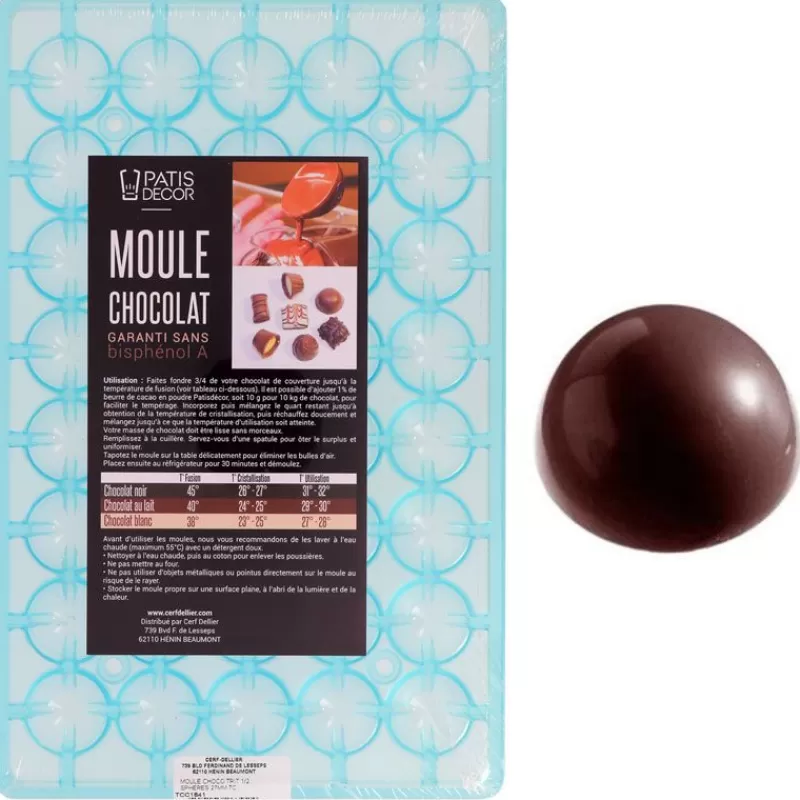 Cerf Dellier Moule Chocolat Demi-Spheres 27 Mm