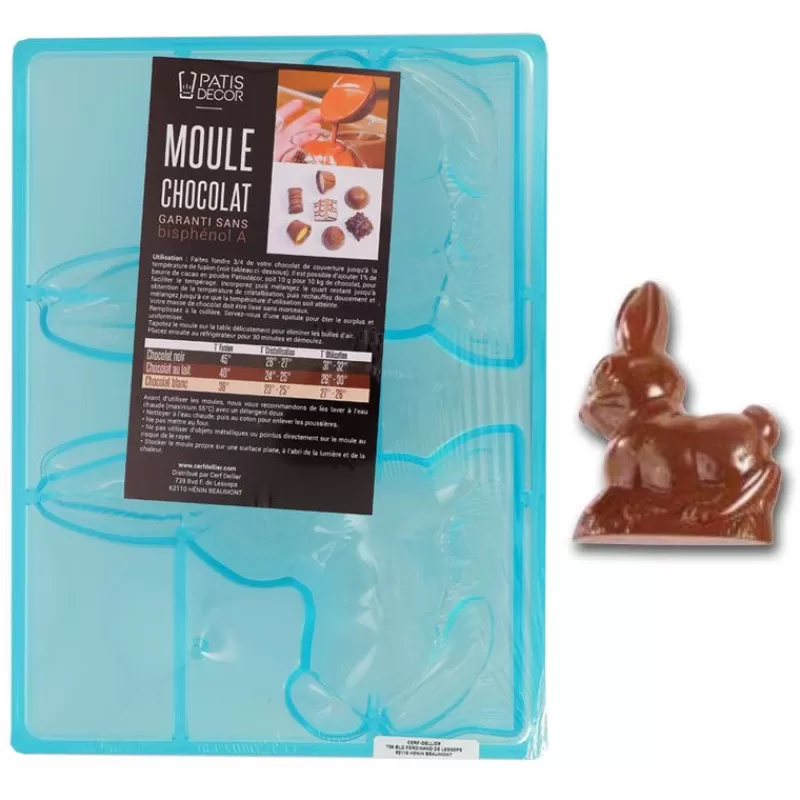 Cerf Dellier Moule Chocolat Lapin Assis