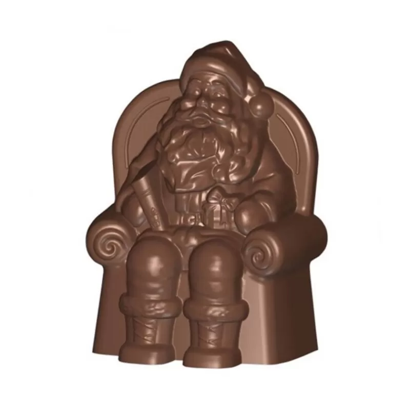 Cerf Dellier Moule Chocolat Pere Noël Assis