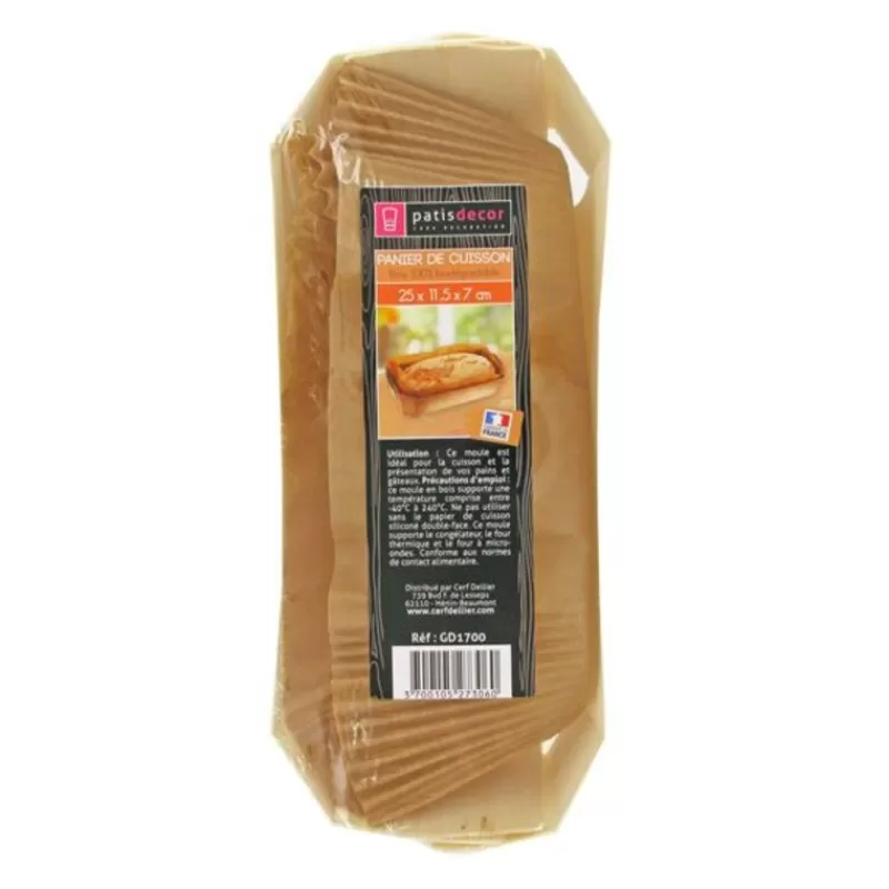 Cerf Dellier Moule De Cuisson Bois 25 X 11,5 X 7 Cm