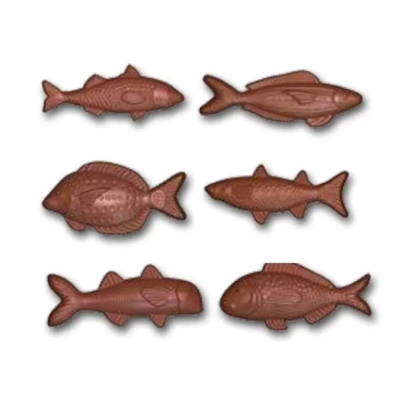 Cerf Dellier Moule Friture En Chocolat Poissons Assortis