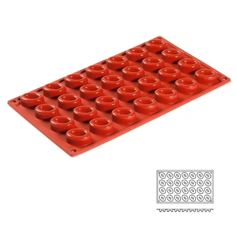 Cerf Dellier Moule Silicone 28 Mini Savarins Ovales