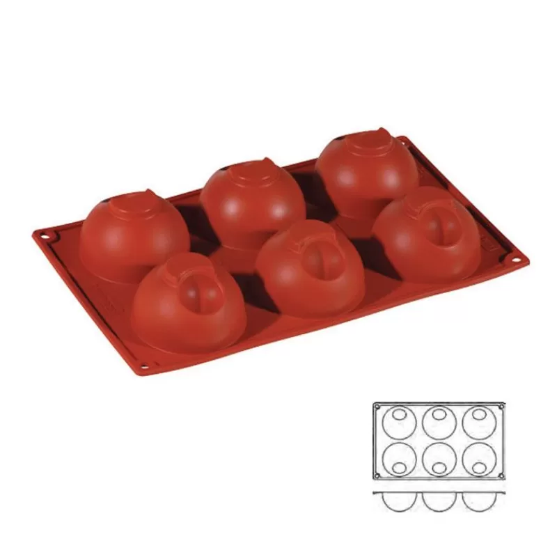 Cerf Dellier Moule Silicone 6 Demi-Spheres