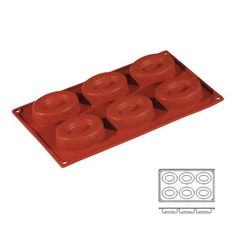 Cerf Dellier Moule Silicone 6 Savarins Ovales